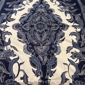 Blue and White Tablecloth - intricate design